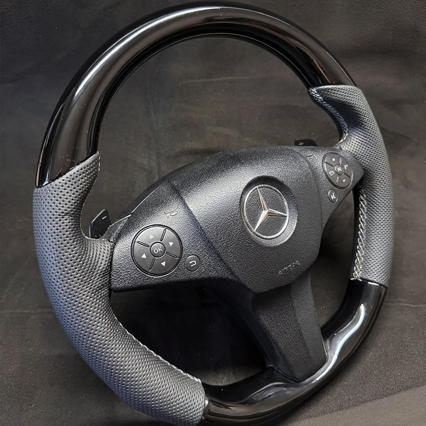 Mercedes Benz C-Class W204 E-Class W212 Piano Black Steering Wheel