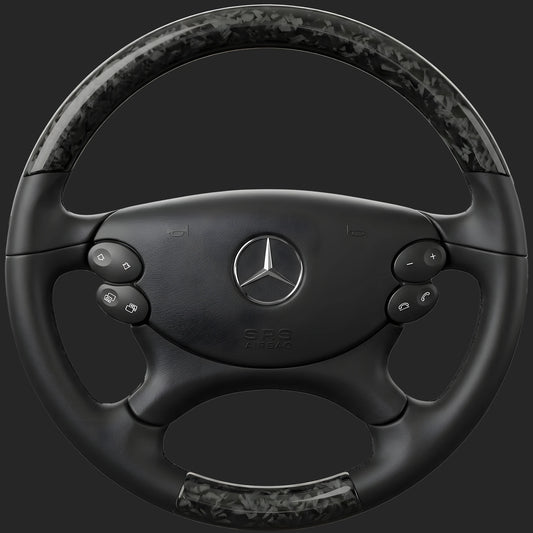Volante personalizzato per Mercedes-Benz SL R230: carbonio forgiato sopra e sotto