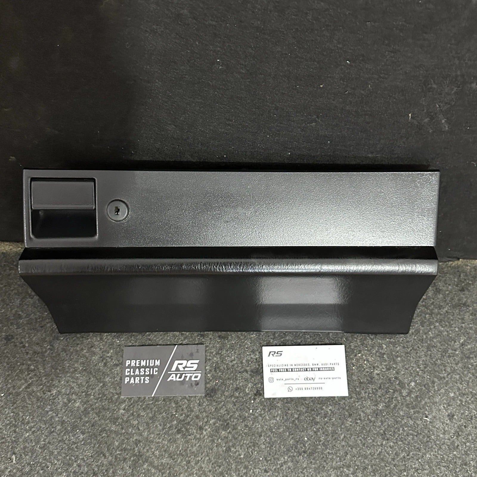 Mercedes - Benz 190E W201 Glovebox Lid & Lock Assembly - Black - RS Auto Parts