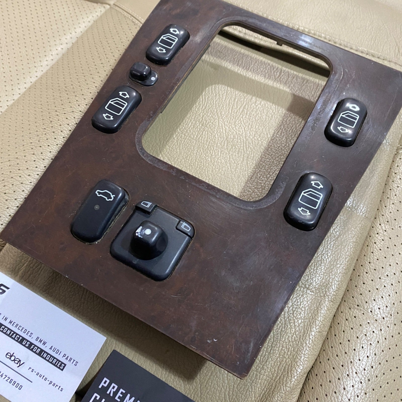 Mercedes C Class W202 Center Console Shifter Trim Burl Wood OEM 2026804139