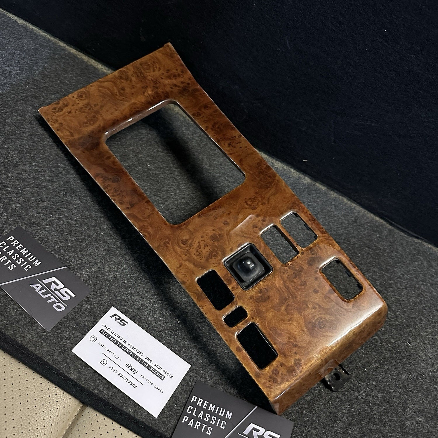 Mercedes - Benz W124 E - Class Shifter Trim - Premium Refinished Burl Wood Design - RS Auto Parts