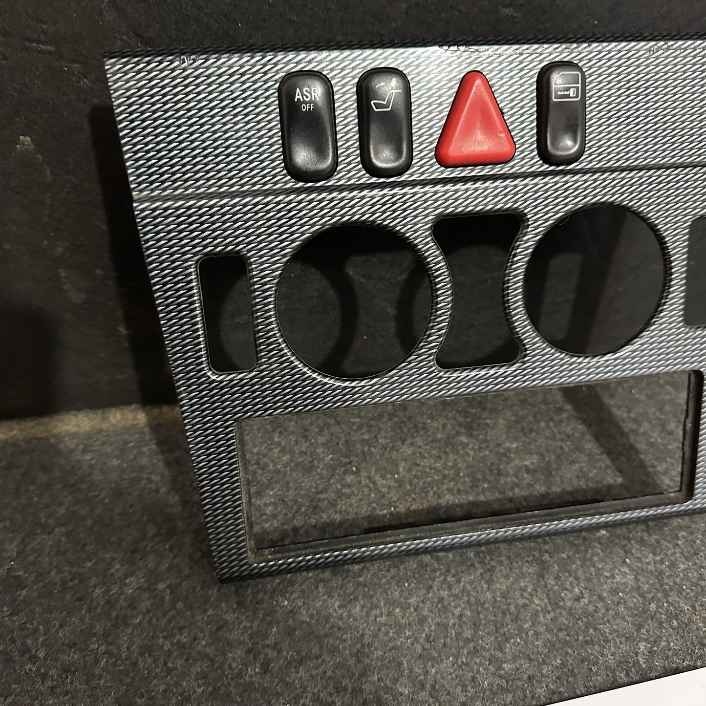 Mercedes C Class W202 Center Console Control Switch Trim Carbon Fiber OEM