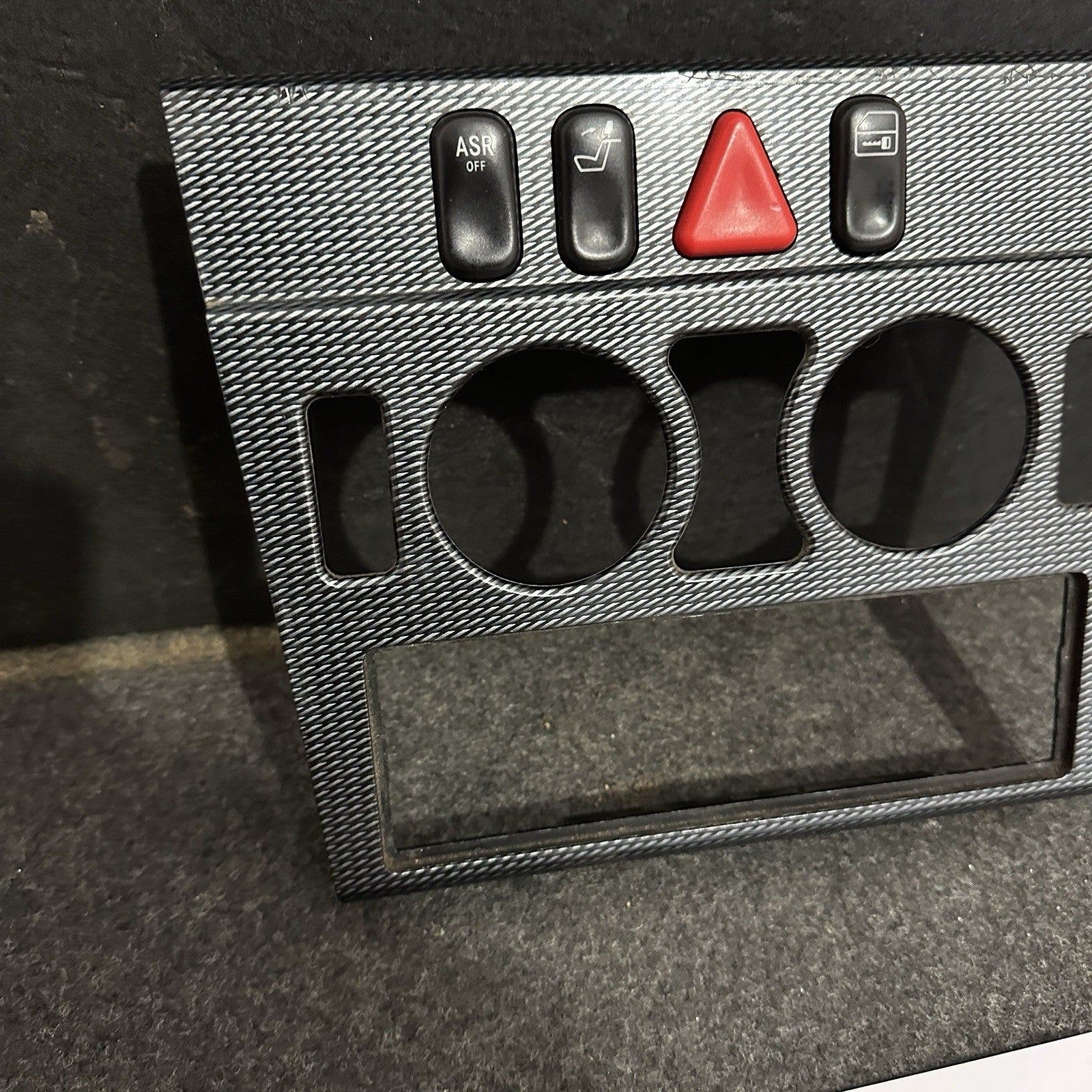 Mercedes C Class W202 Center Console Control Switch Trim Carbon Fiber OEM