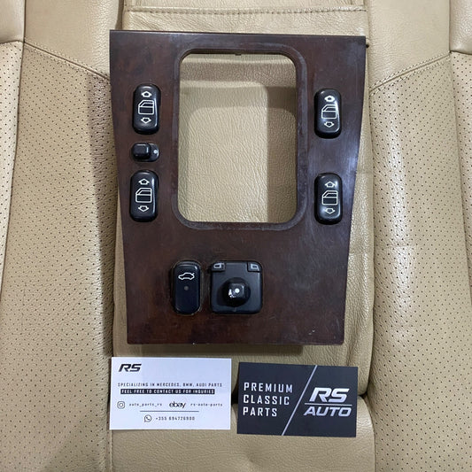 Genuine Mercedes-Benz W202 C-Class facelift Burl Wood gear shifter surround trim, part A2026804139.
