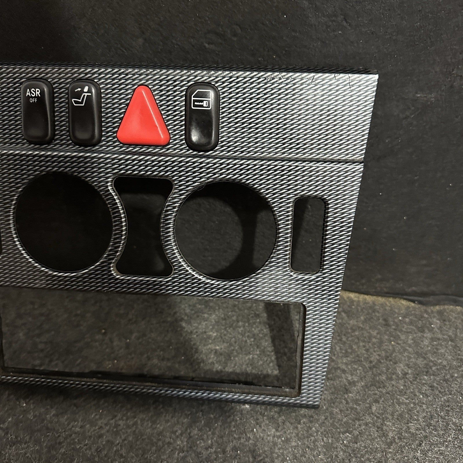 Mercedes C Class W202 Center Console Control Switch Trim Carbon Fiber OEM