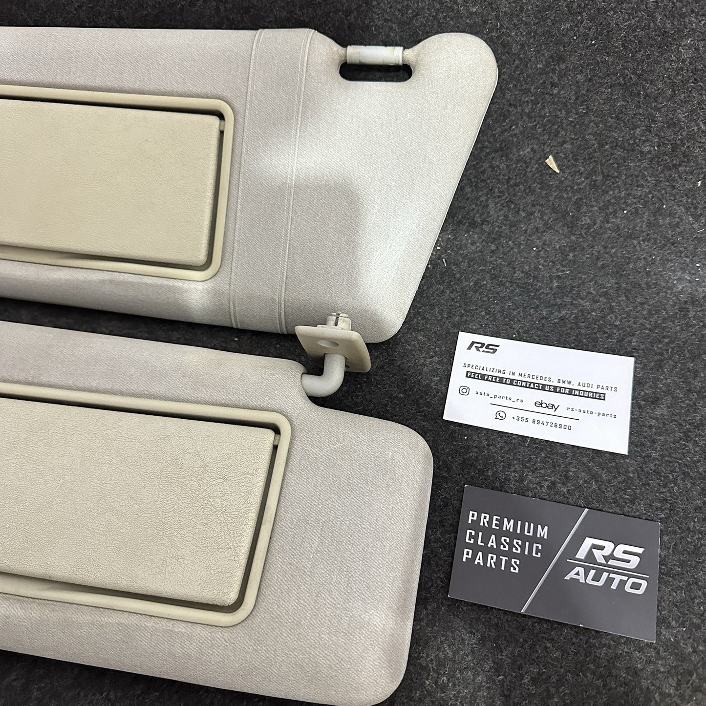 Mercedes E Class W210 W202 96-02 E430 E55 Sun Visor Beige Set With Mirror Light