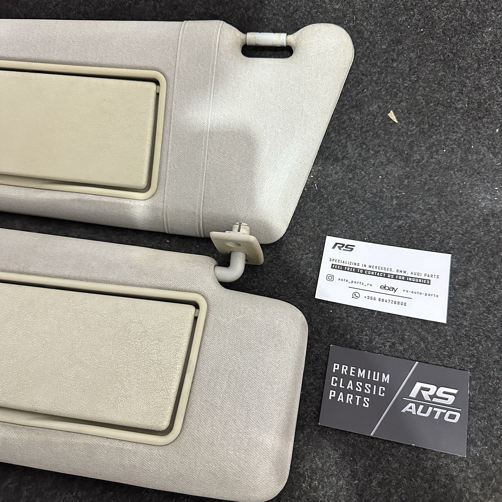 Mercedes E Class W210 W202 96-02 E430 E55 Sun Visor Beige Set With Mirror Light