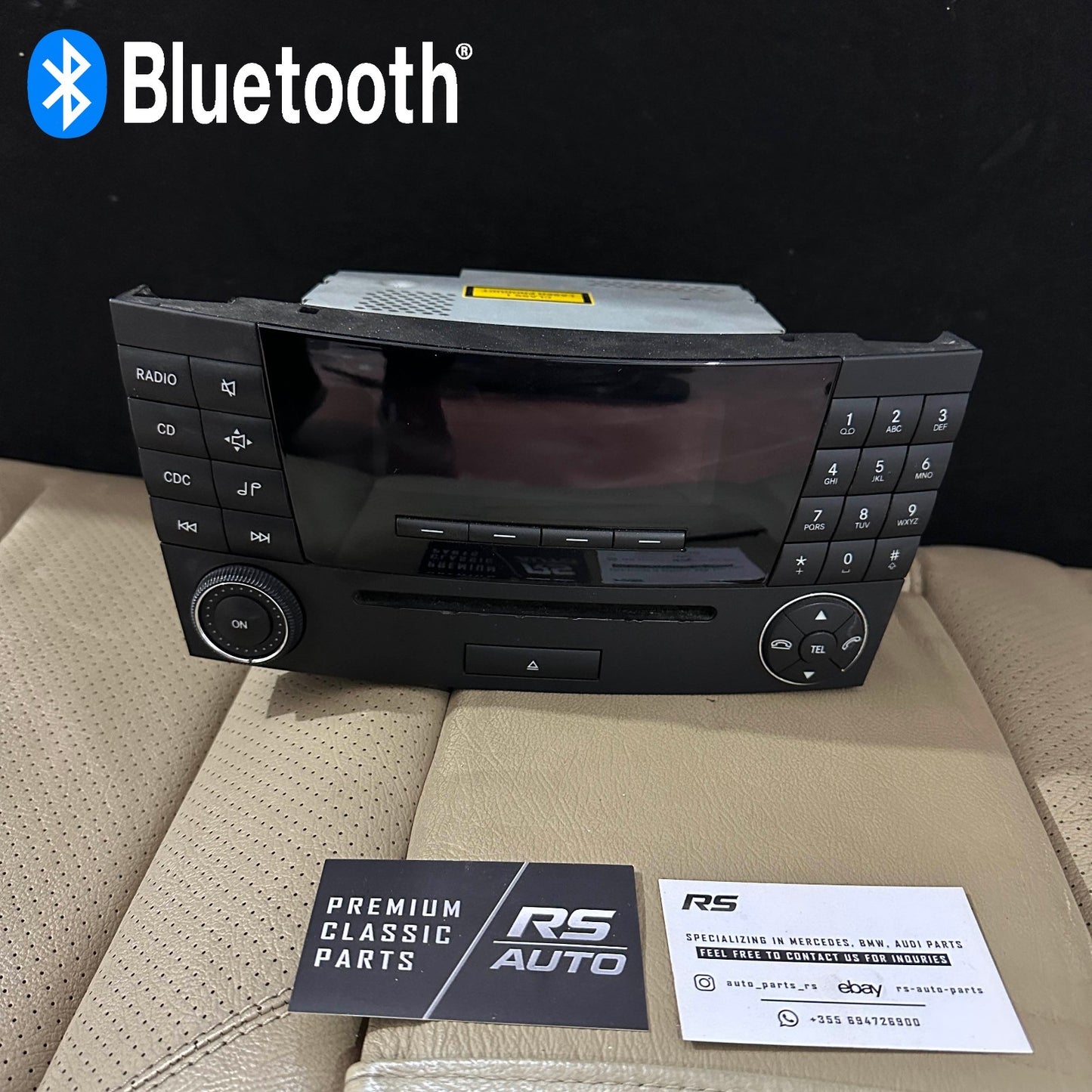 Mercedes-Benz W211 E-Class Audio 20 CD radio with integrated Bluetooth music streaming retrofit, part A2118702889.