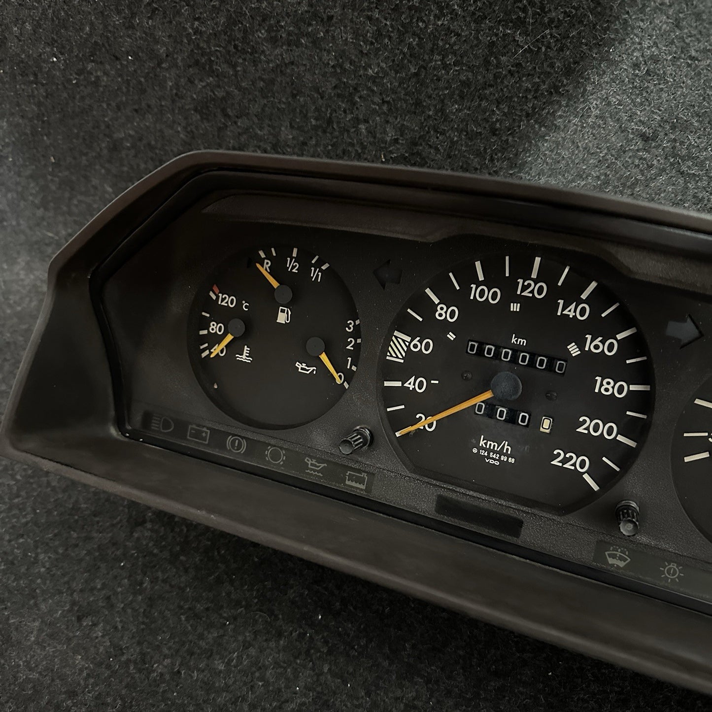 Mercedes W124 250D 300D Instrument Cluster 220km/h 1245429968 Speedometer K=875
