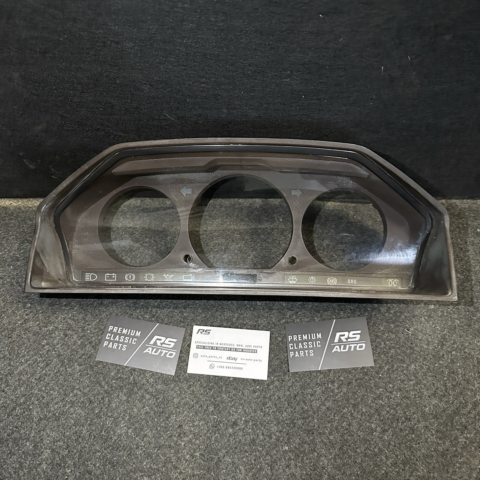 Genuine Mercedes-Benz instrument cluster frame housing for W124 E-Class and W463 G-Class, including glass, part A0005420387.