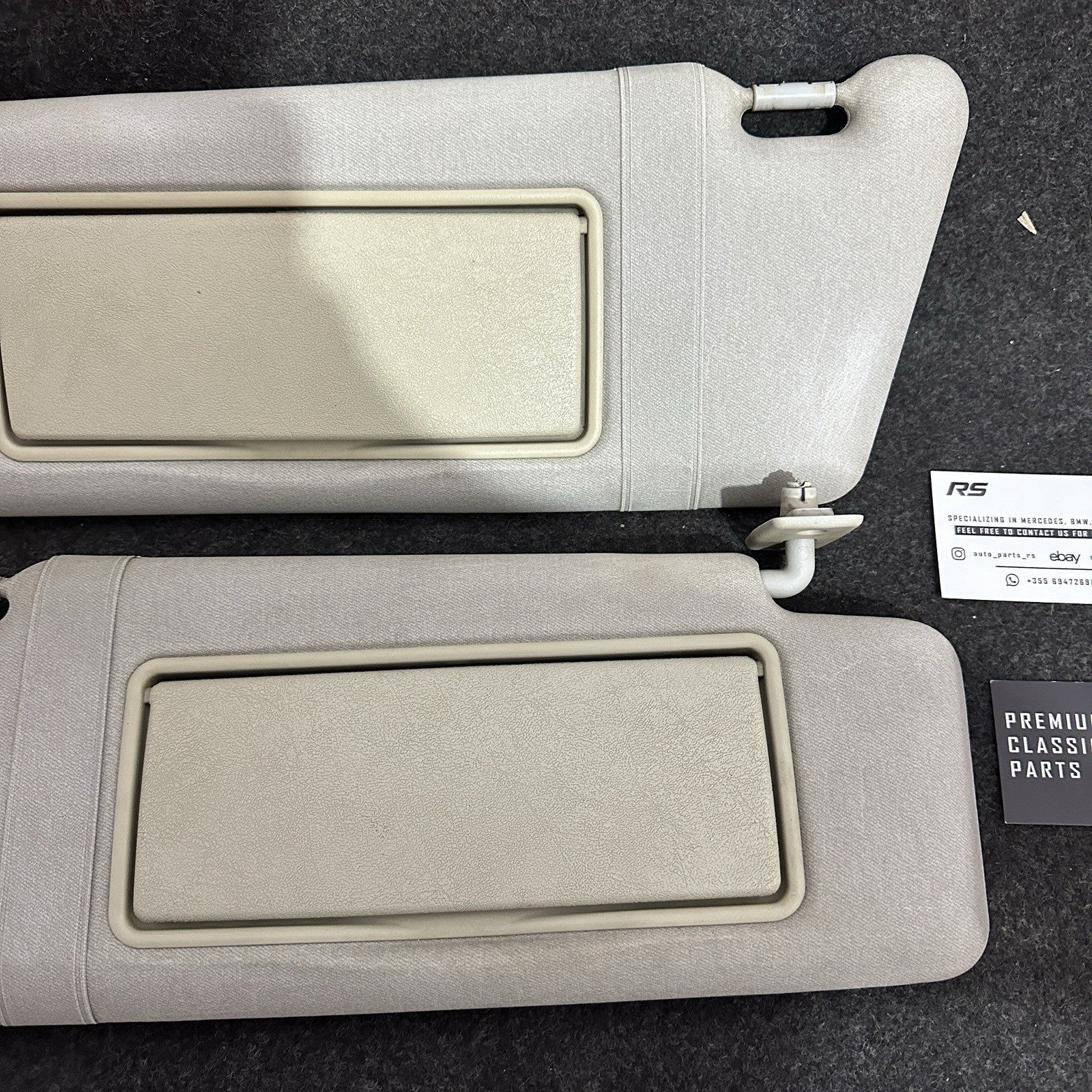 Mercedes E Class W210 W202 96-02 E430 E55 Sun Visor Beige Set With Mirror Light