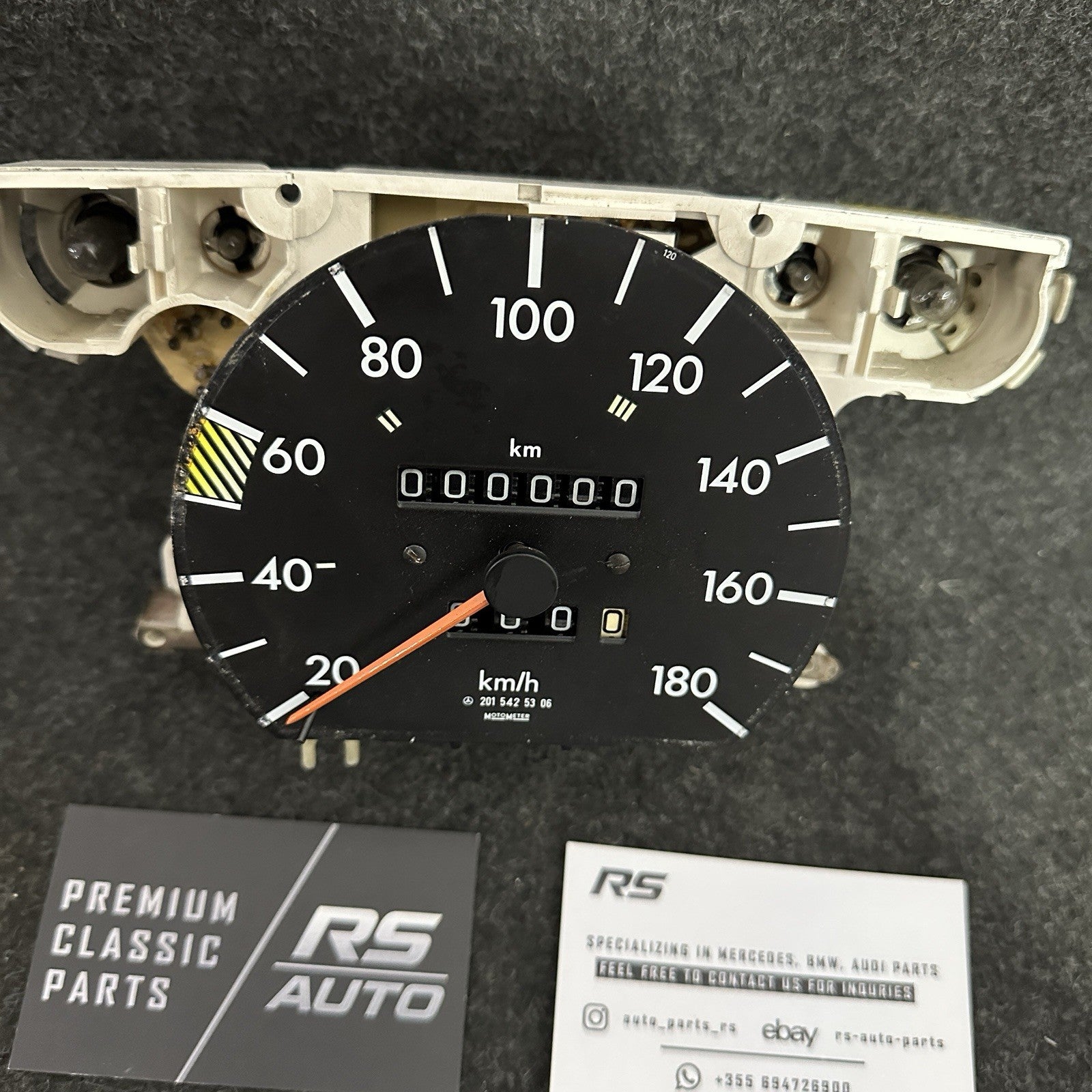 Mercedes Benz 190E W201 82-93 Speedometer 180 KM/H 2015425306 VDO OEM K=780