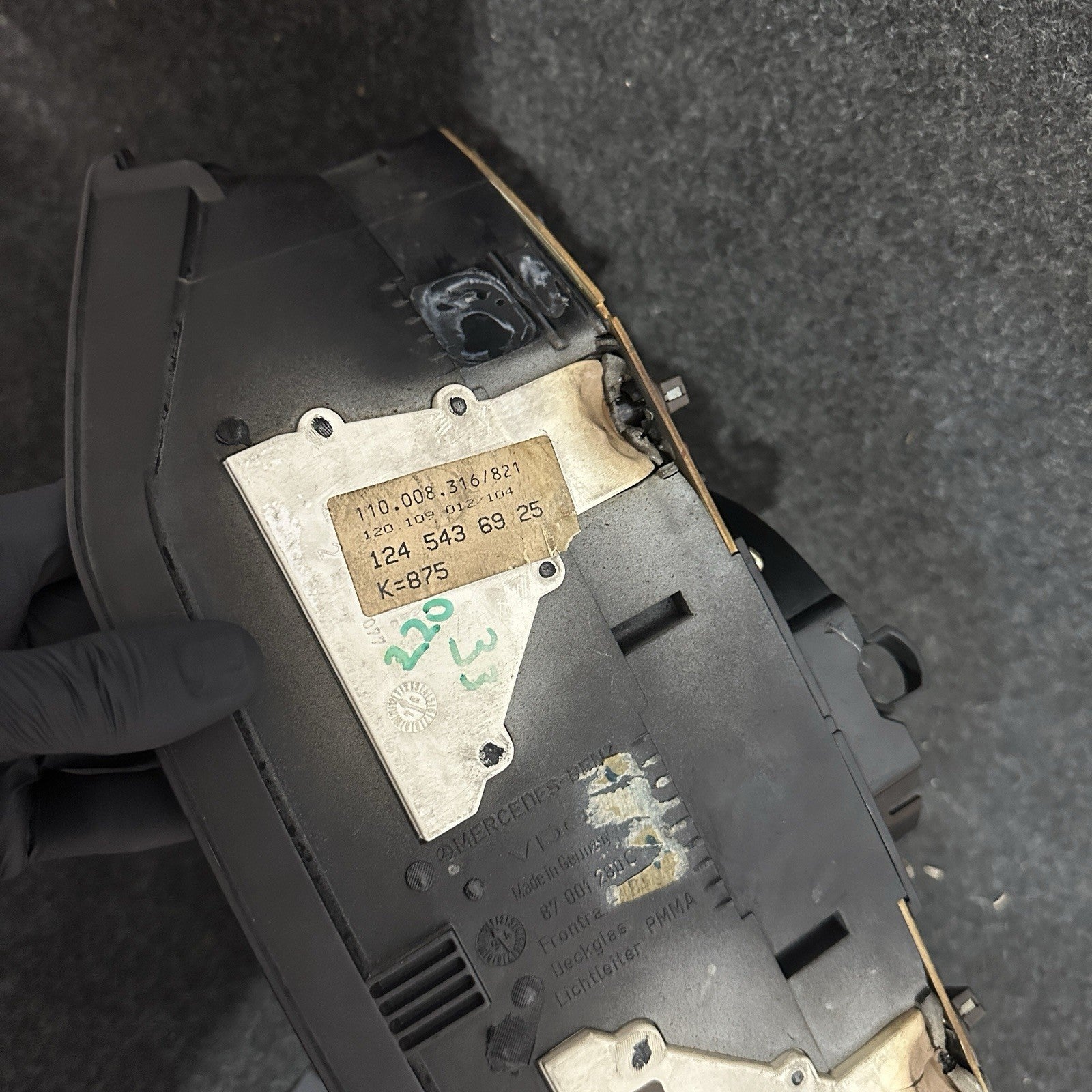 Mercedes W124 250D 300D Instrument Cluster 220km/h 1245429968 Speedometer K=875