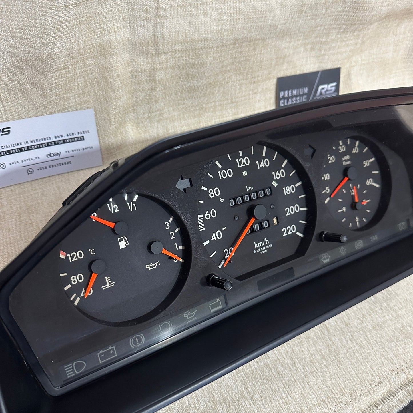Mercedes Benz W124 Diesel Instrument Cluster - 220km/h K=875 - RS Auto Parts