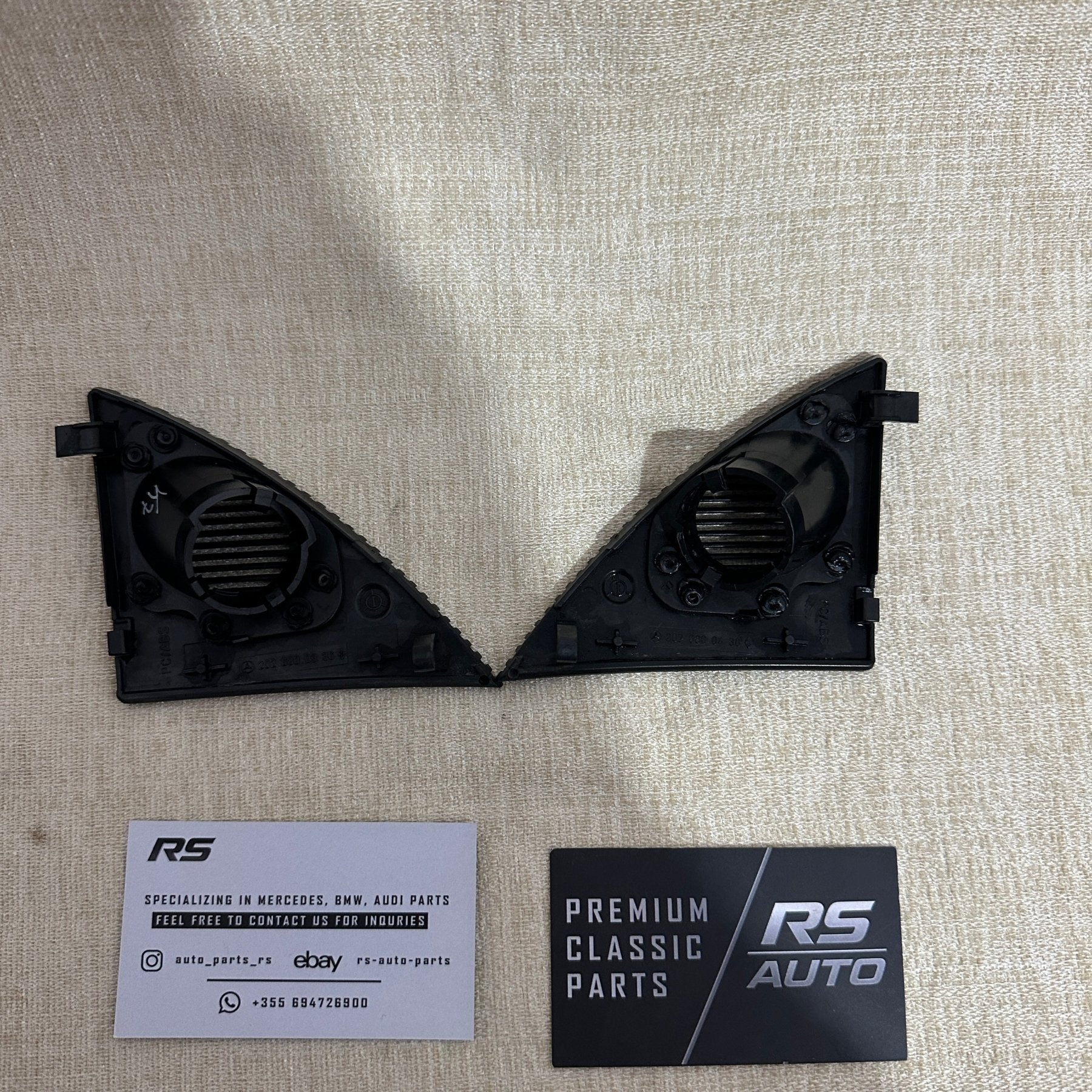 Mercedes Benz W202 C - Class Black Dash Speaker Cover Set - RS Auto Parts