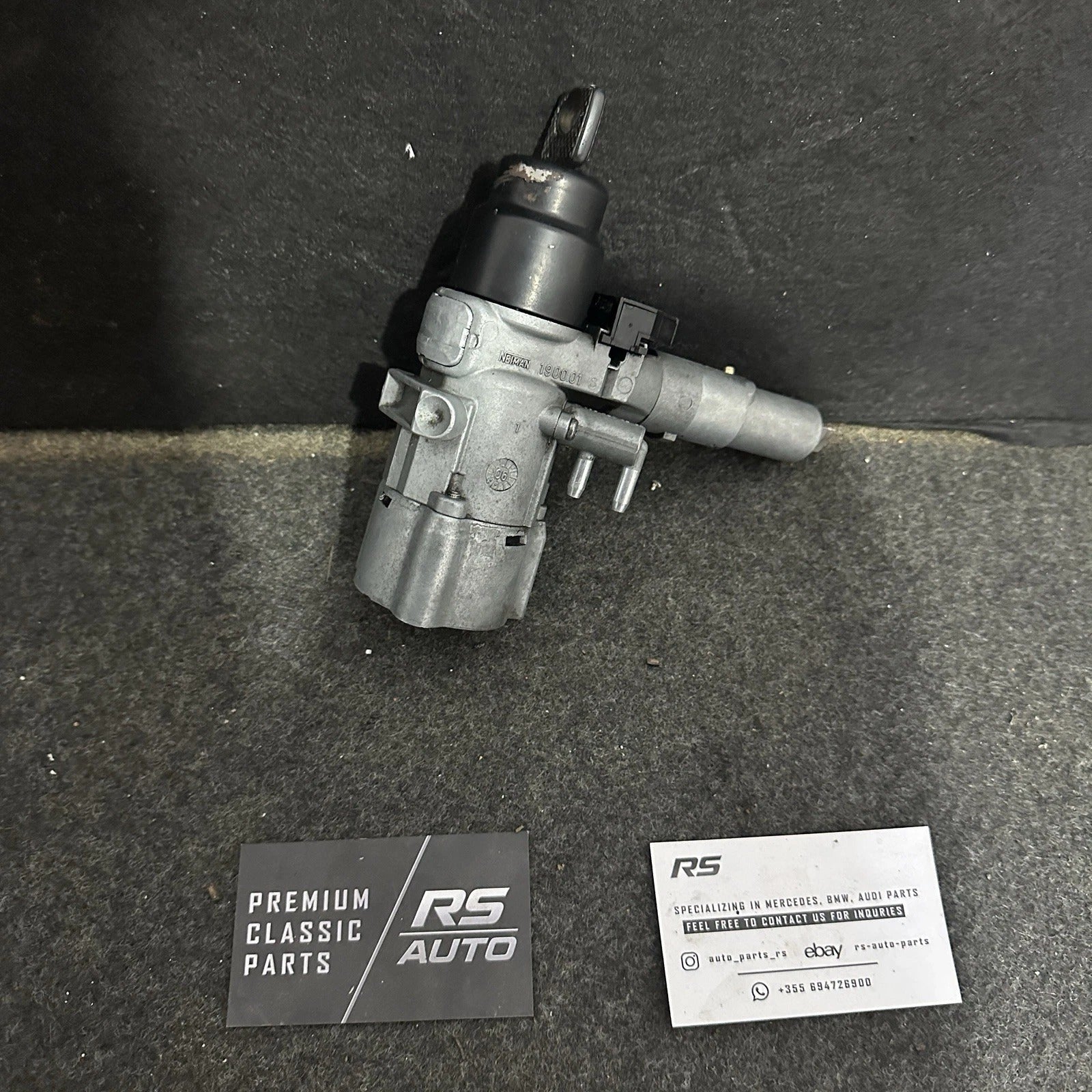 Mercedes-Benz W124 E-Class Ignition Lock Assembly with Key, Part Number A1245450114.