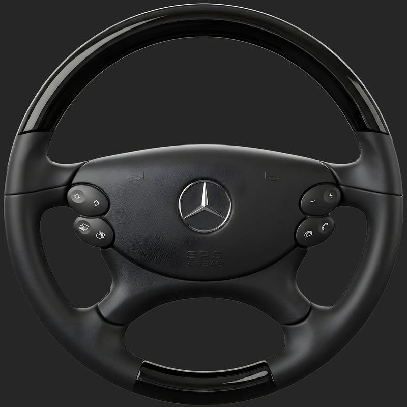 Lenkrad nach Maß für Mercedes-Benz CLK W209: Klavierlack oben und unten