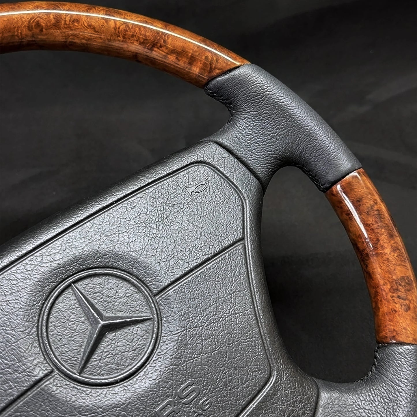 Mercedes Benz Sportline Burl Wood & Nappa Leather Steering Wheel