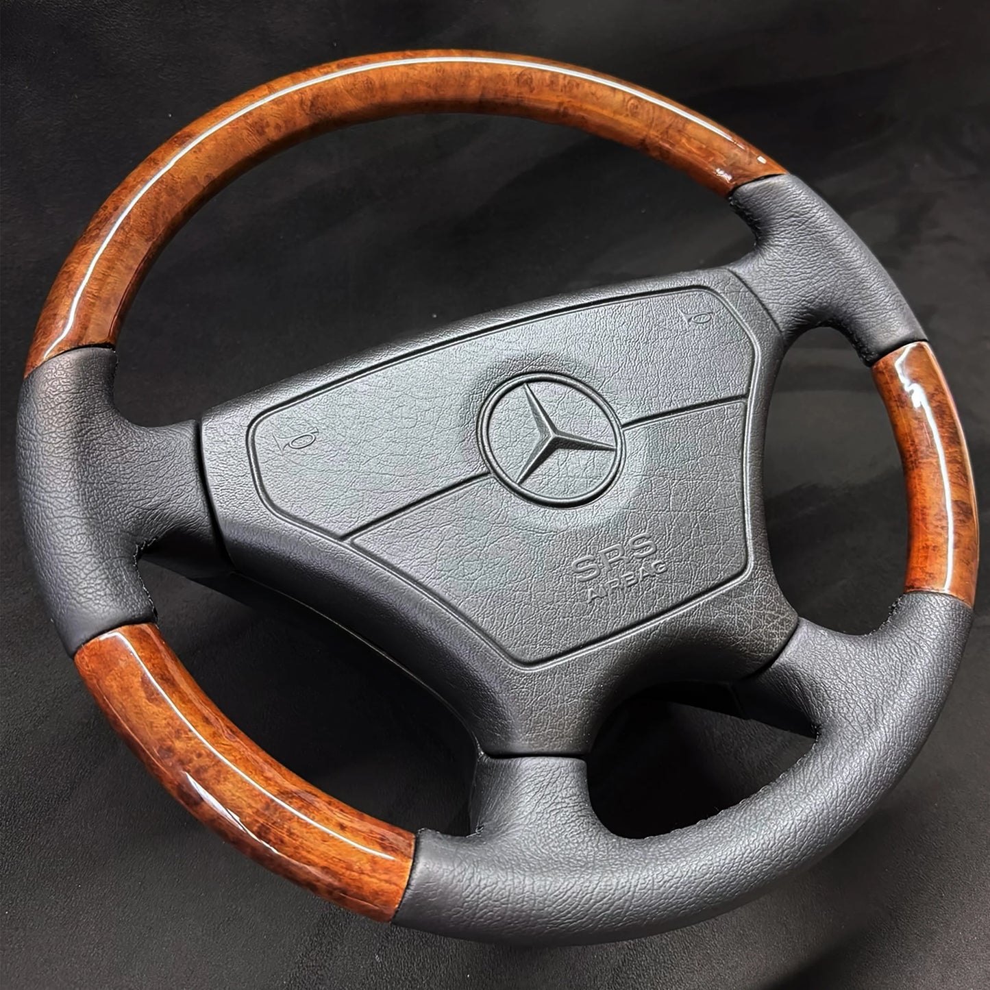 Mercedes Benz Sportline Burl Wood & Nappa Leather Steering Wheel