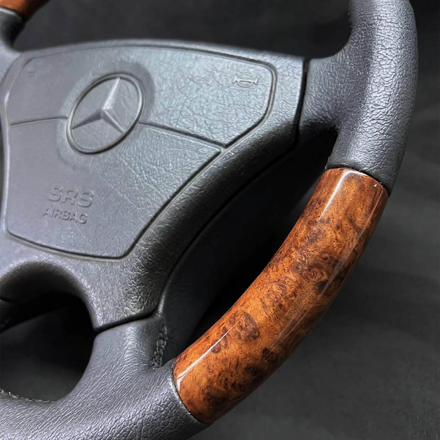 Mercedes Benz Sportline Burl Wood & Nappa Leather Steering Wheel